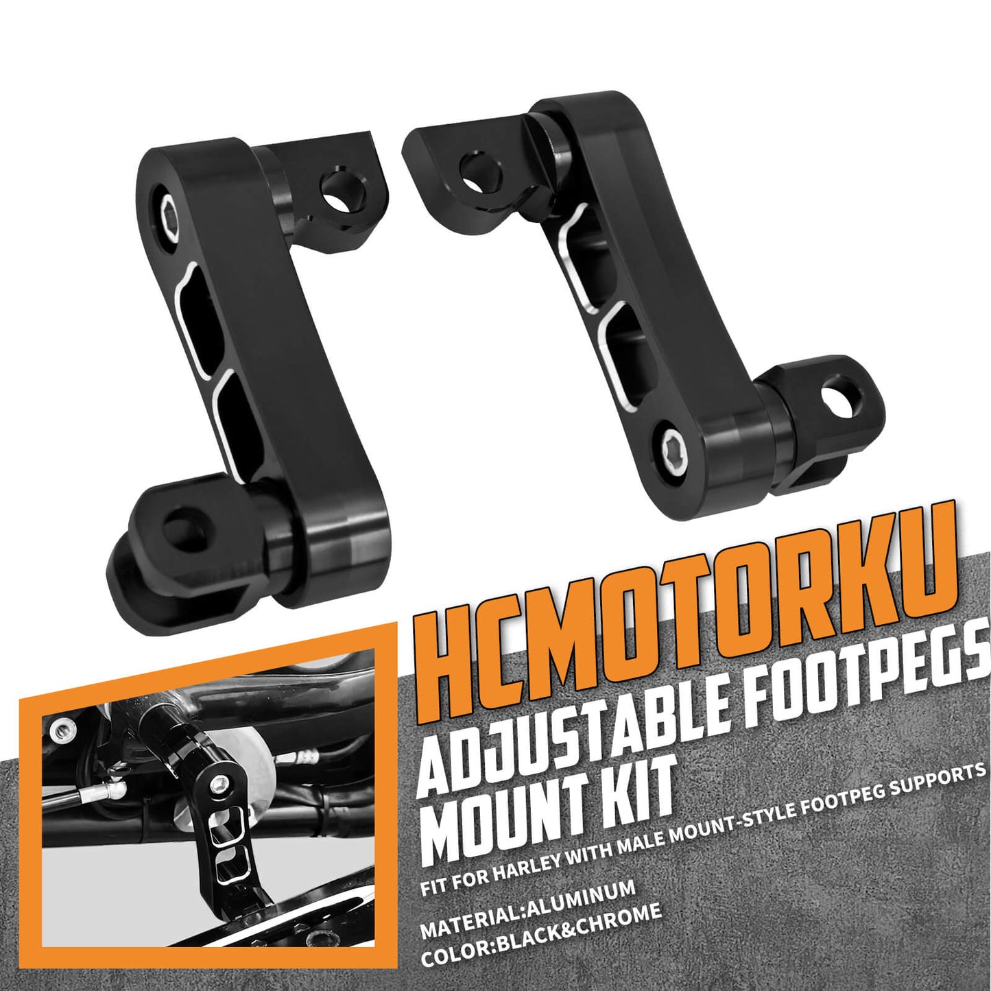 CNC Foot Pegs Pedal Extensions Fit For Harley Touring FLH Sportster Softail Dyna | HCmotorku