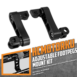 Foot Pegs Male Mount Extensions Black Aluminum For Harley Sportster Softail Dyna | HCmotorku