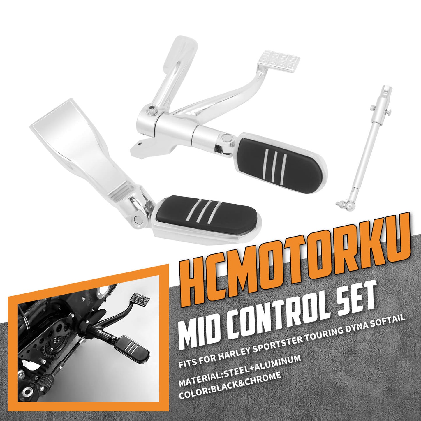 Mid Controls Foot Pegs Levers Linkages for Harley Sportster 2014-2023 | HCmotorku