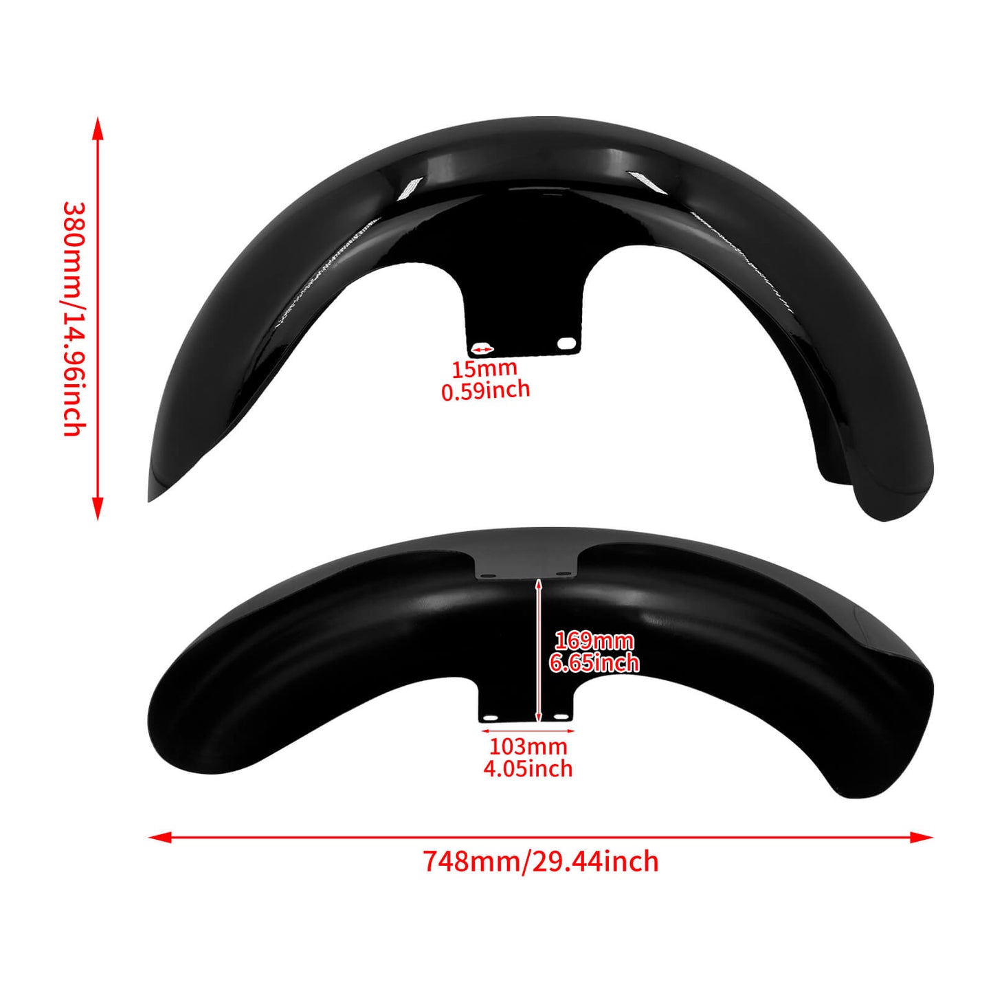 130/ R21 Glossy Black Wrap Front Fender Fits For Harley Touring Glides Baggers | HCmotorku