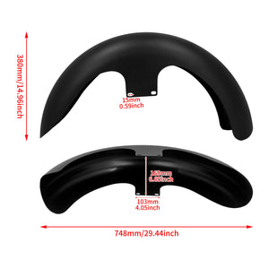 130 21" Wrap Front Fender Matte Black Fit For Harley Touring Electra Road Glide 1996-2022 | HCmotorku