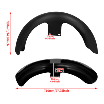 19" Wrap Front Steel Fender Fit For Harley Touring FLHT FLTRK 1996-2022 | HCmotorku