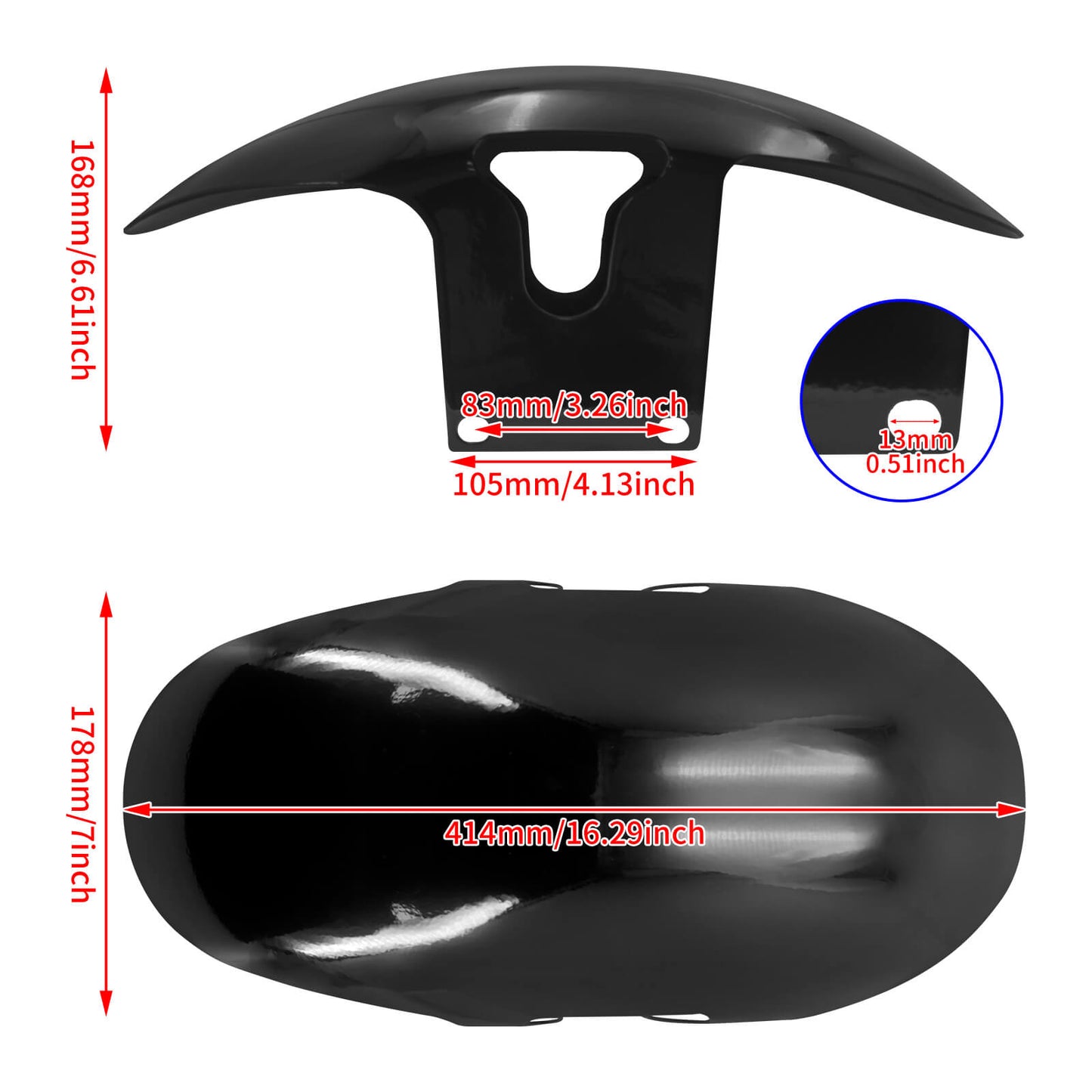 160/ R18 Front Short Fender Gloss Black Fit For Harley M8 Softail Fatboy 2018-2023 | HCmotorku