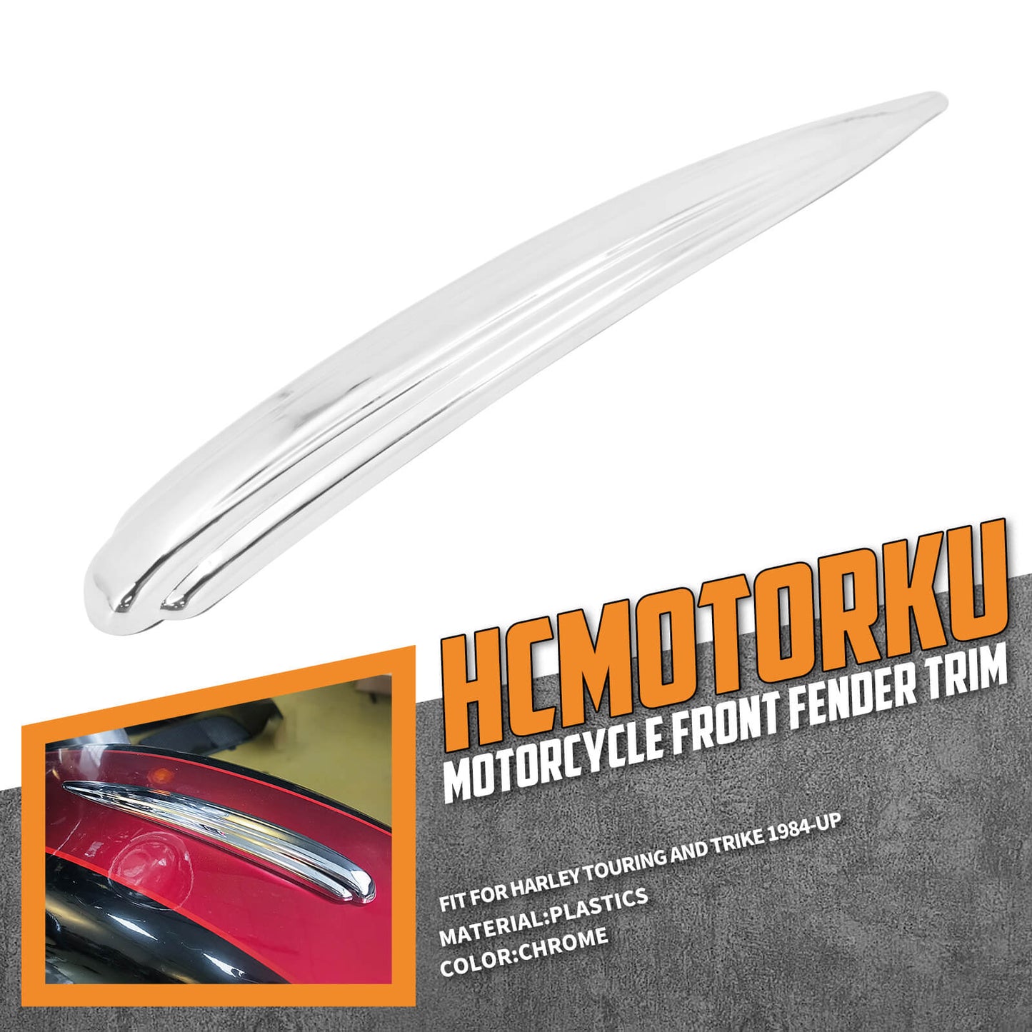 Front Fender Trim Skirt Chrome Fit For Touring 1984-UP Softail 1986-2017 FLD | HCmotorku