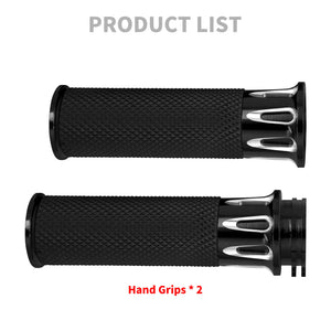 1" CNC Cut Handlebar Hand Grips Black Fit For Harley Sportster XL Dyna Softail | HCmotorku