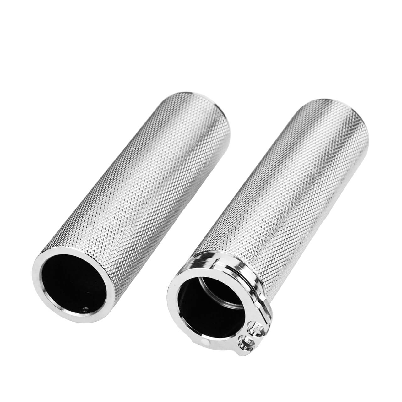 1" Aluminum Handlebar Hand Grips All Chrome Fit For Harley Sportster Touring XL | HCmotorku