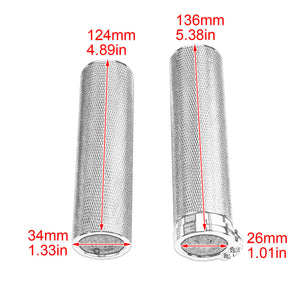 1" Aluminum Handlebar Hand Grips All Chrome Fit For Harley Sportster Touring XL | HCmotorku