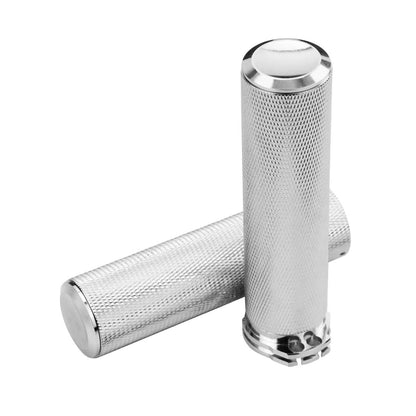 1" Aluminum Handlebar Hand Grips All Chrome Fit For Harley Sportster Touring XL | HCmotorku