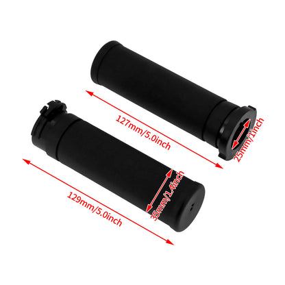 Original 1" 25MM Rubber Hand Grips Handlebar Fit For Harley Sportster XL 1200 | HCmotorku