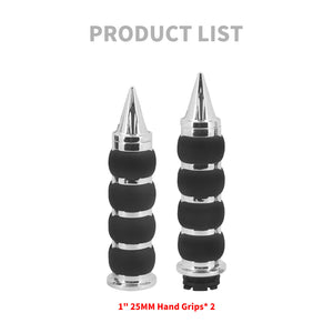 1" Spike Handle Bar Hand Grips Chrome For Harley Sportster Dyna Softail Toruing | HCmotorku