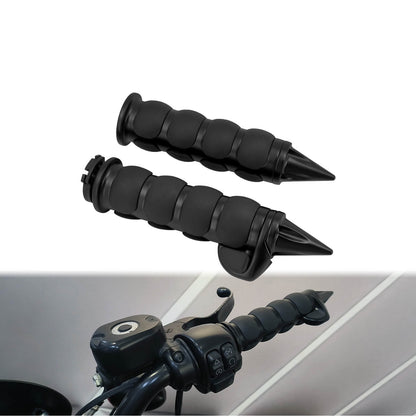 Non-Slip Rubber Black Spike Hand Grips Fits For Harley Softail Dyna Sportster | HCmotorku