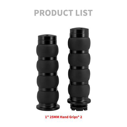 1" Non-Slip Rubber Handlebar Hand Grips Black For Harley Honda Yamaha Kawasaki | HCmotorku