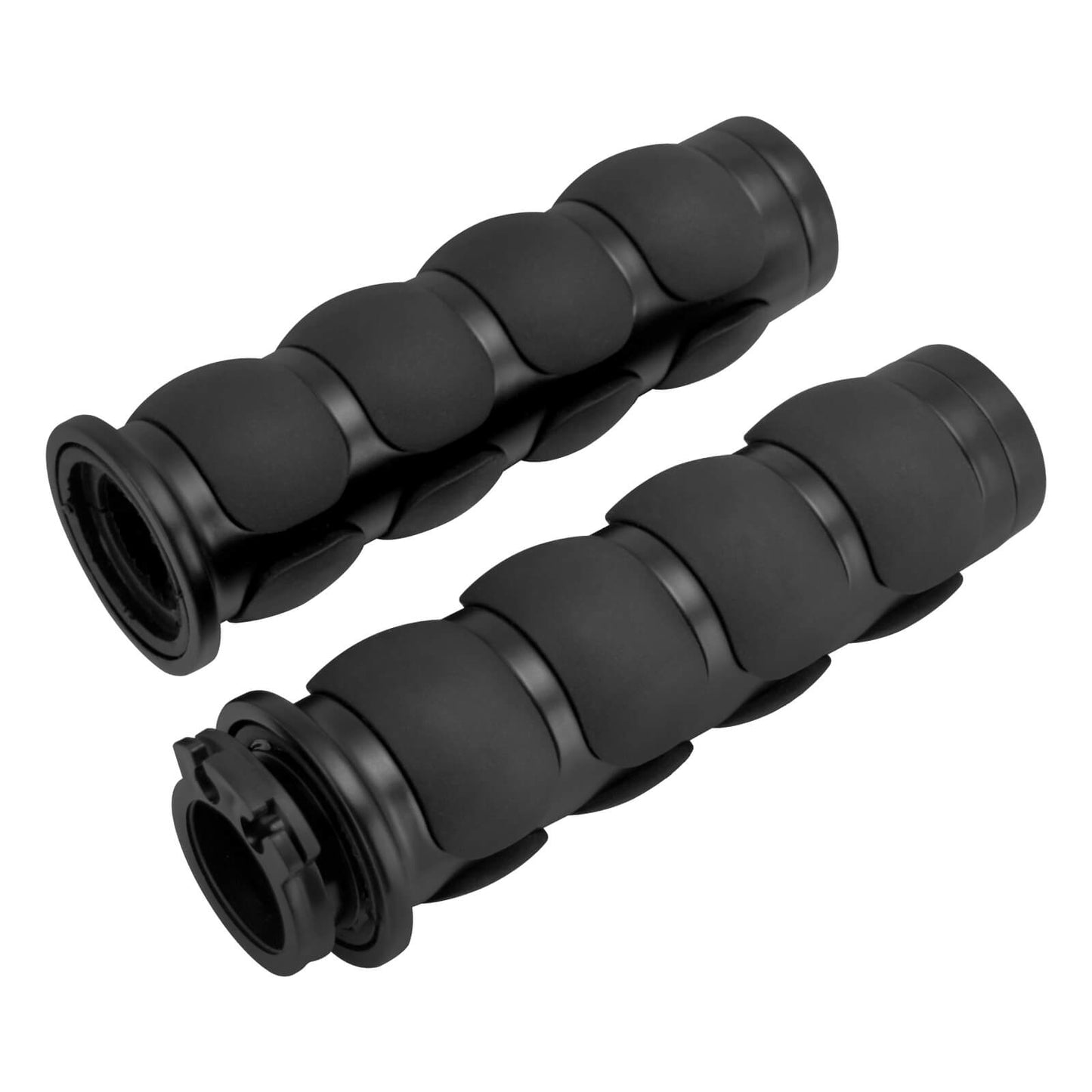 1" Non-Slip Rubber Handlebar Hand Grips Black For Harley Honda Yamaha Kawasaki | HCmotorku