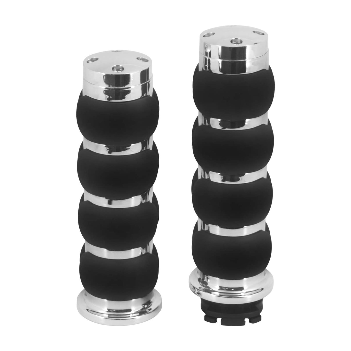 1" Non-Slip Rubber Handlebar Hand Grips Chrome For Harley Honda Yamaha Kawasaki | HCmotorku