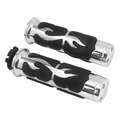 1" Handlebar Hand Grips Chrome Fit For Harley Softail Fat Boy Night Train 1995-2015 | HCmotorku