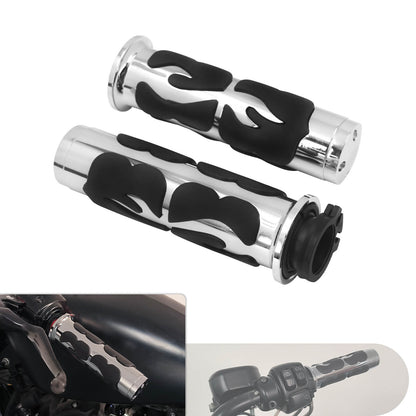 1" Handlebar Hand Grips Chrome Fit For Harley Softail Fat Boy Night Train 1995-2015 | HCmotorku