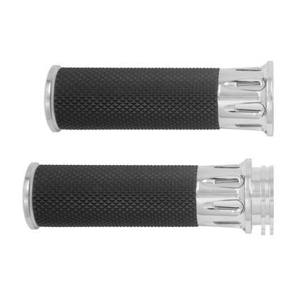 1" CNC Cut Handlebar Hand Grips Black Fit For Harley Sportster XL Dyna Softail | HCmotorku