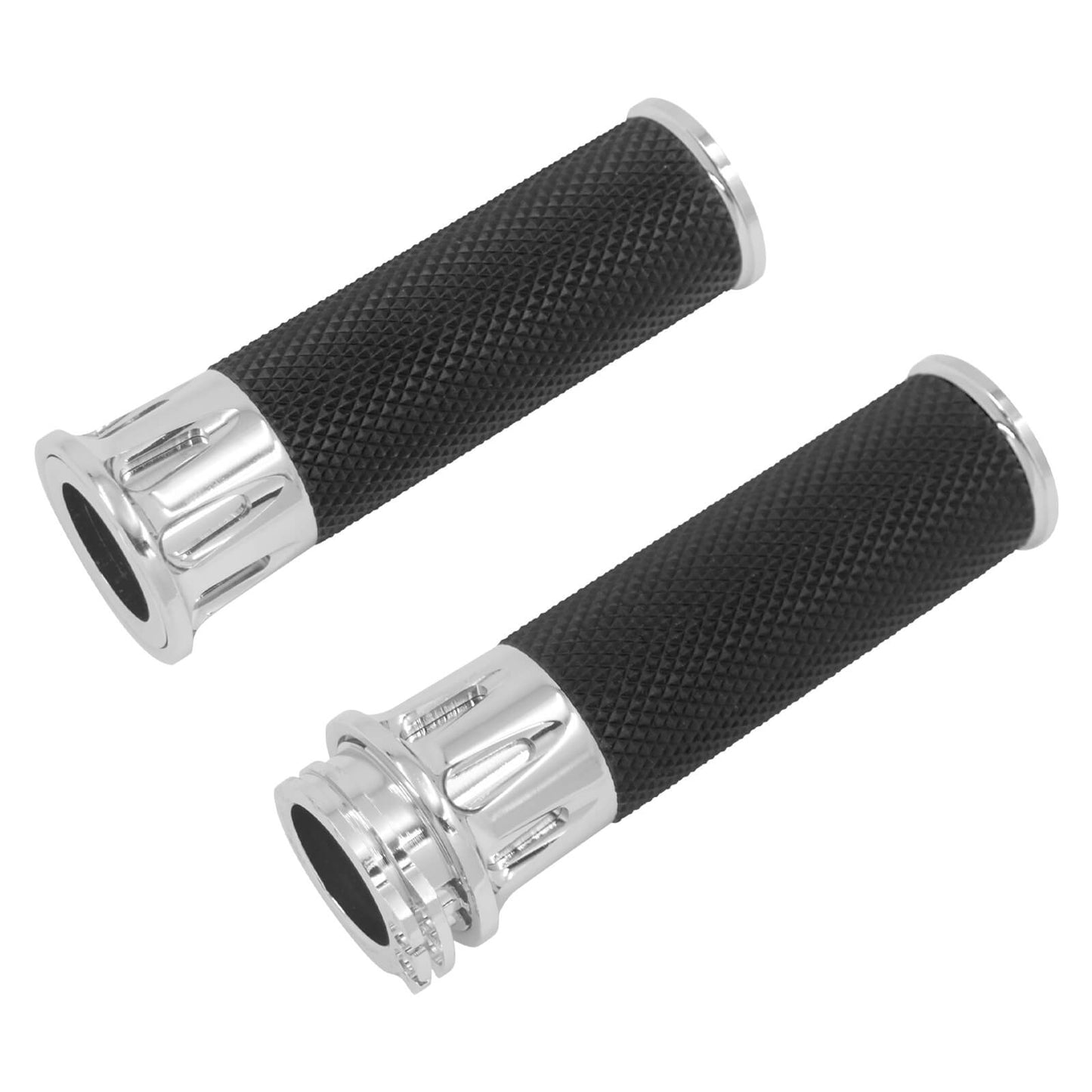 1" CNC Cut Handlebar Hand Grips Black Fit For Harley Sportster XL Dyna Softail | HCmotorku