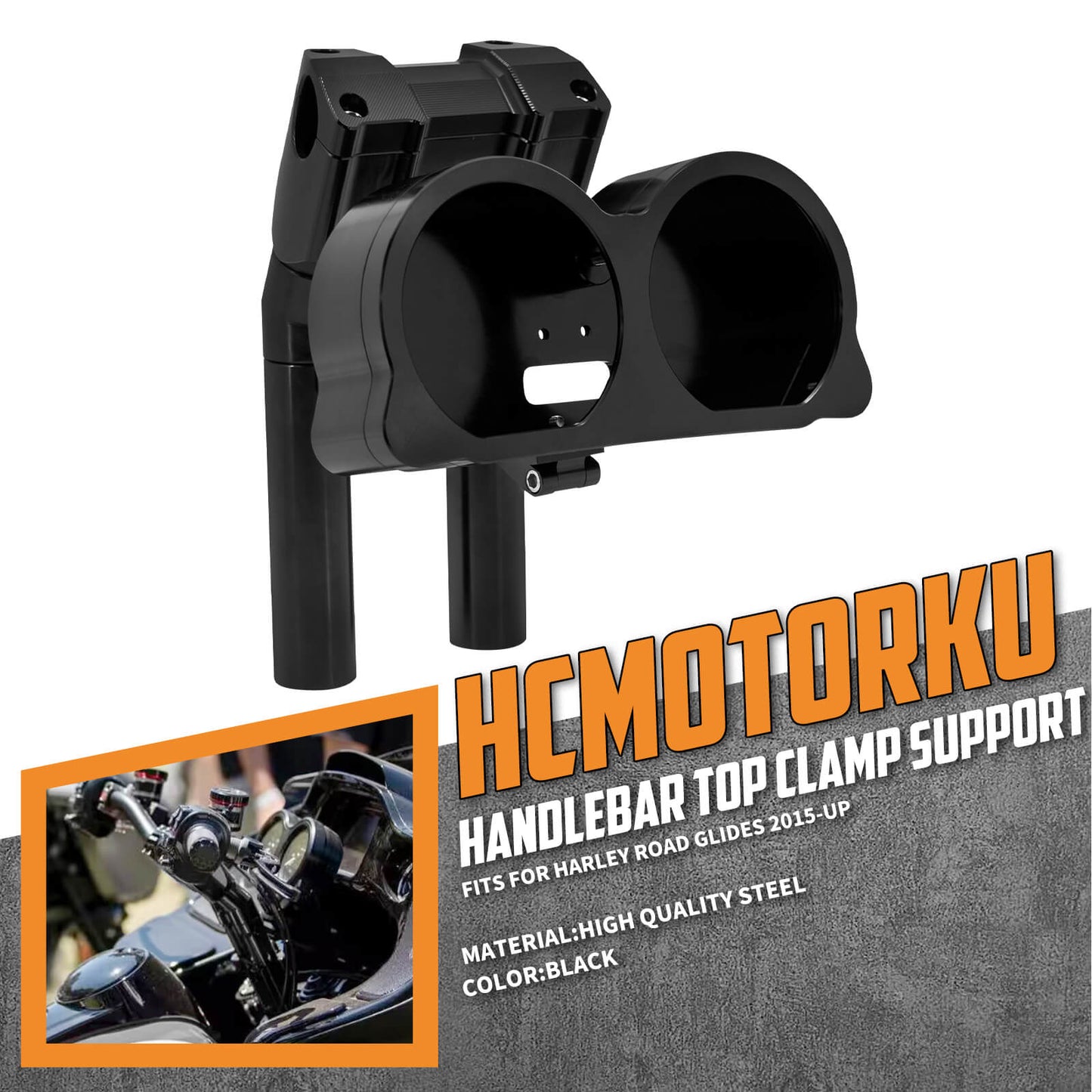 10" HandleBar Riser with Speedometer Instrument for Harley Road Glide | HCmotorku