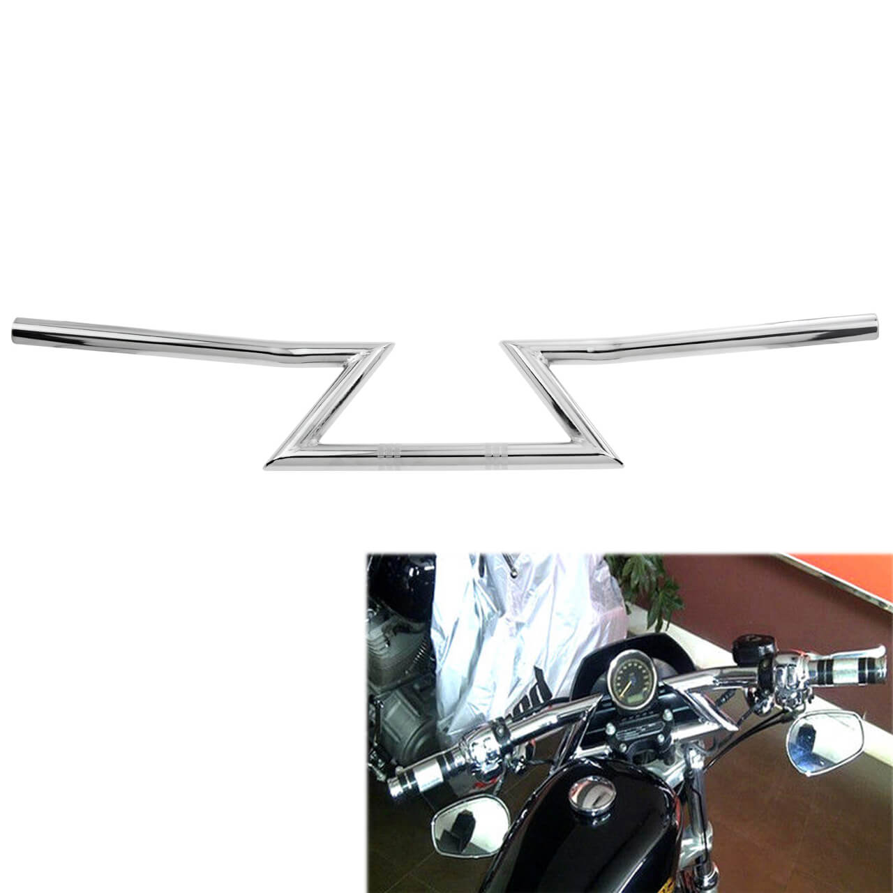 25mm Drag Handlebar Z Bar Chrome Universal Fit For Harley Sportster | HCmotorku