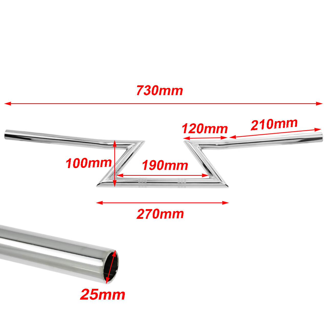 25mm Drag Handlebar Z Bar Chrome Universal Fit For Harley Sportster | HCmotorku