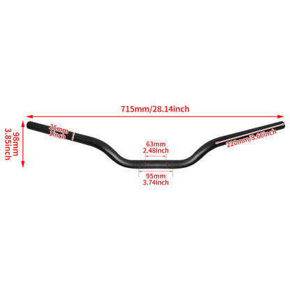 25MM Handlebar Drag Handle Bar Black Fit For Harley Honda Yamaha Suzuki Triumph | HCmotorku