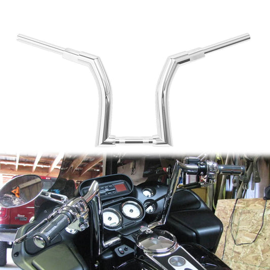 16" Rise Fat Bar 1.25" Handlebar Chrome Fit For Harley Touring Road King 2014-UP | HCmotorku