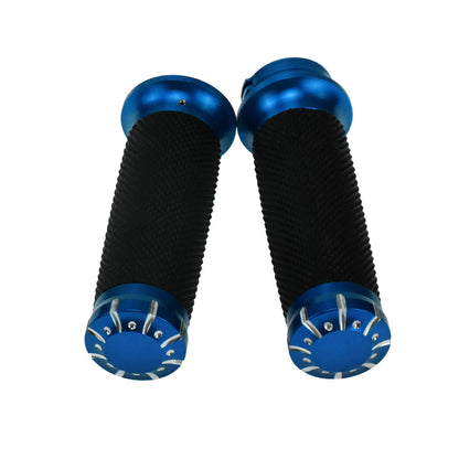 1" Handlebar Blue Cap Hand Grips Fit For Harley Touring Sportster Dyna Softail | HCmotorku