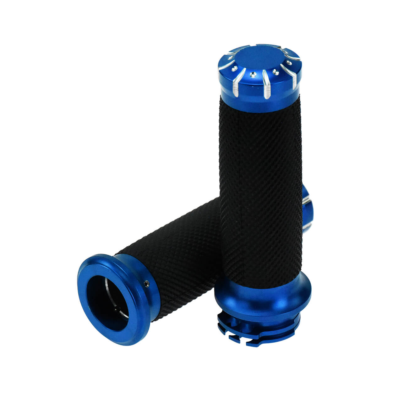 1" Handlebar Blue Cap Hand Grips Fit For Harley Touring Sportster Dyna Softail | HCmotorku