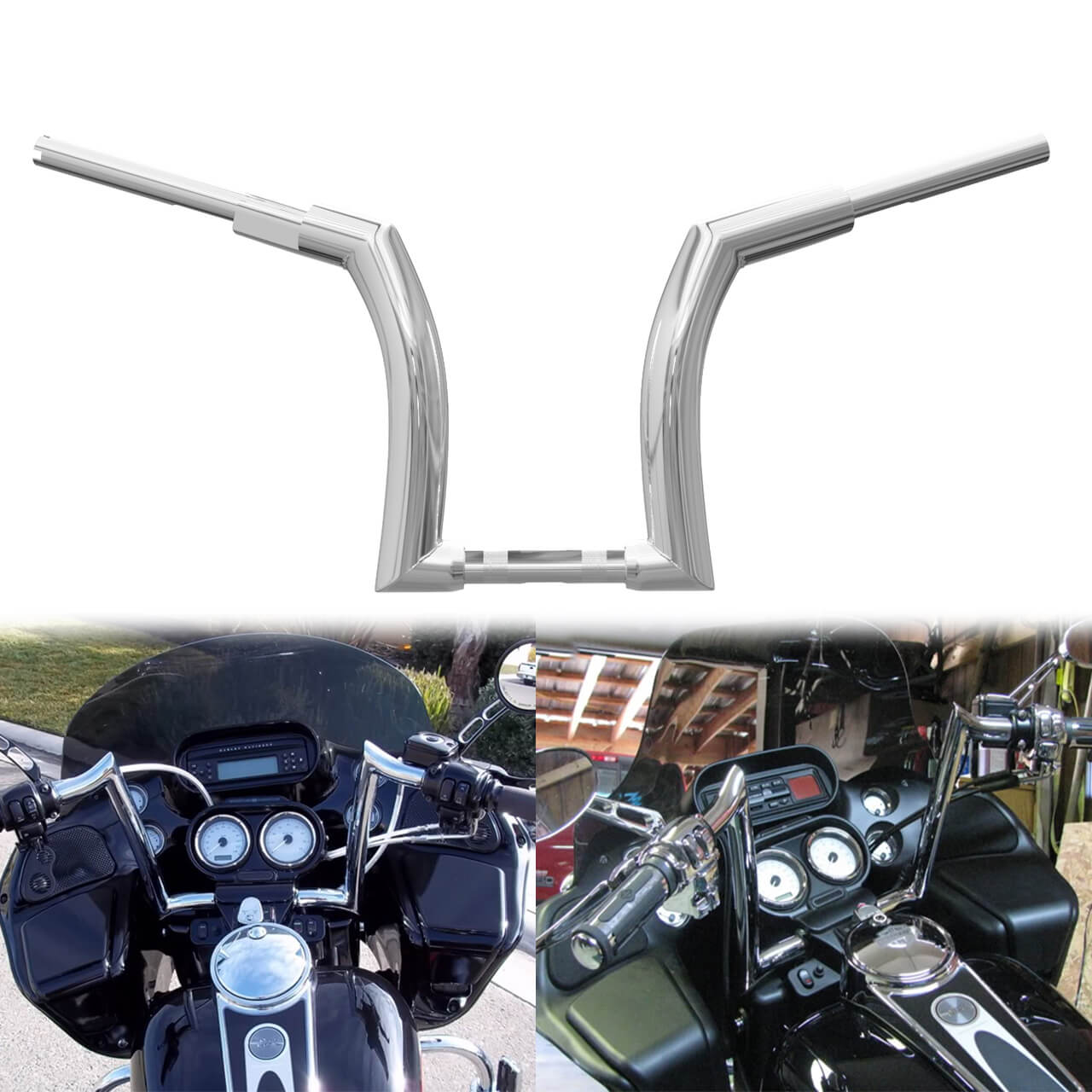 1.25" 33mm Handlebar 12" Rise Fat Drag Bar Ape Hanger Chrome Fit For Harley Dyna | HCmotorku