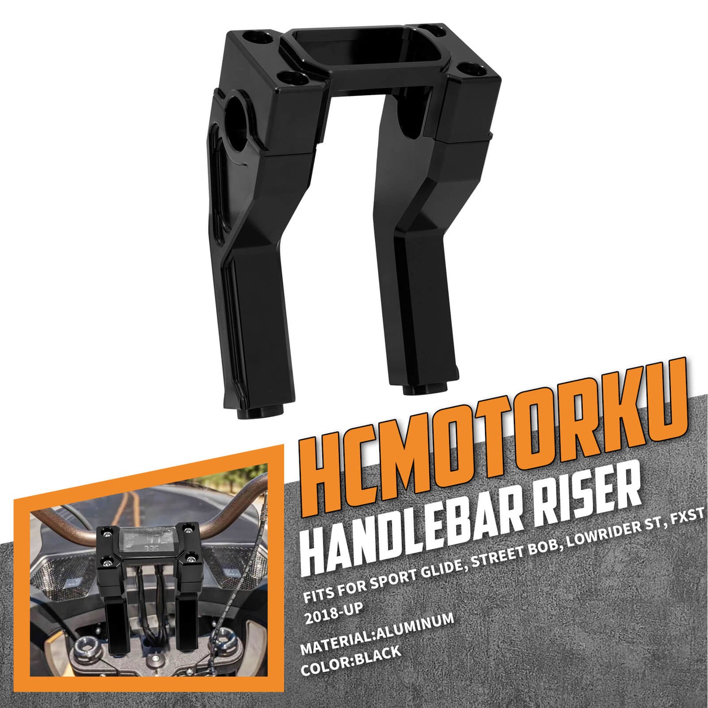 6" Handlebar Riser Clamp Fit Harley Softail Street Bob, Lowrider ST 2018-up | HCmotorku