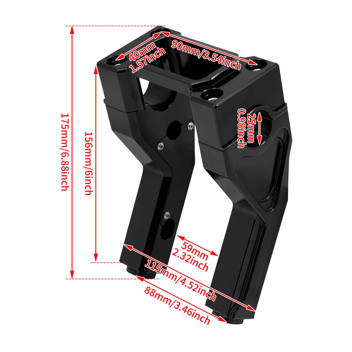 6" Handlebar Riser Clamp Fit Harley Softail Street Bob, Lowrider ST 2018-up | HCmotorku