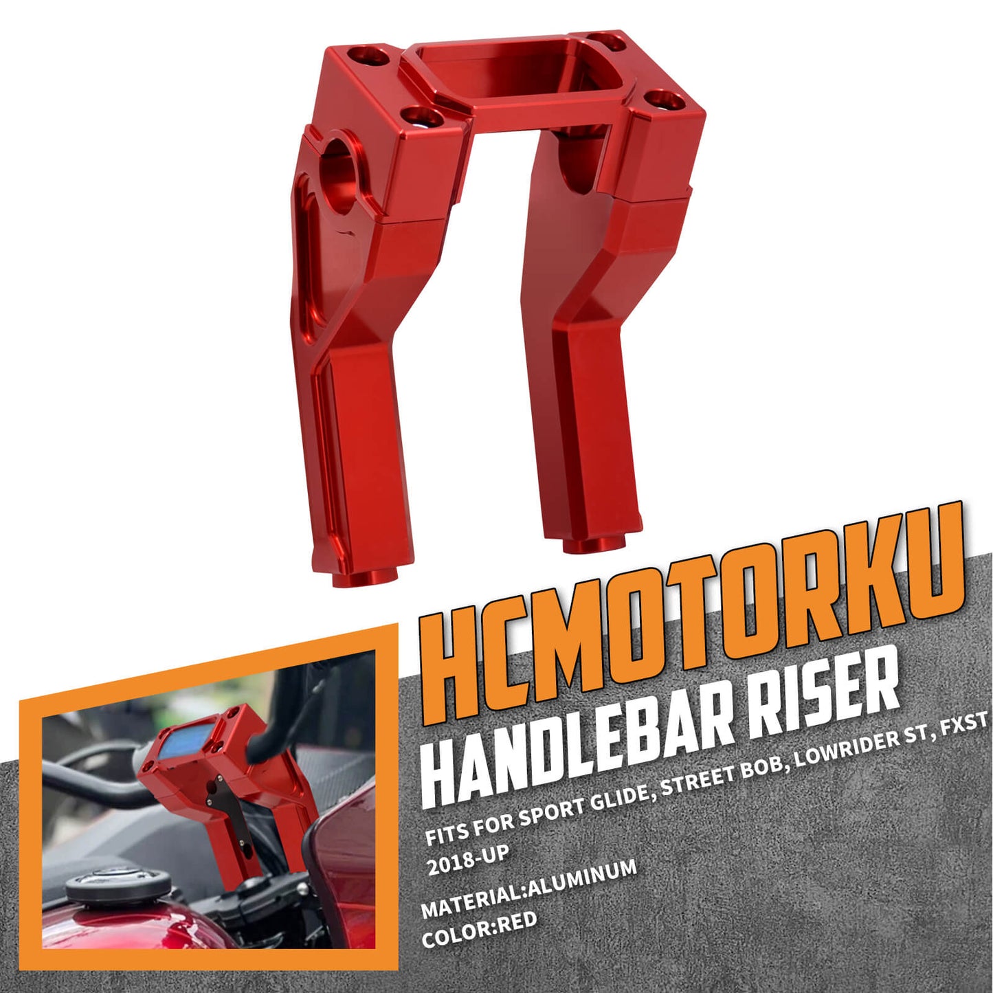 6" Handlebar Riser Clamp Fit Harley Softail Street Bob, Lowrider ST 2018-up | HCmotorku