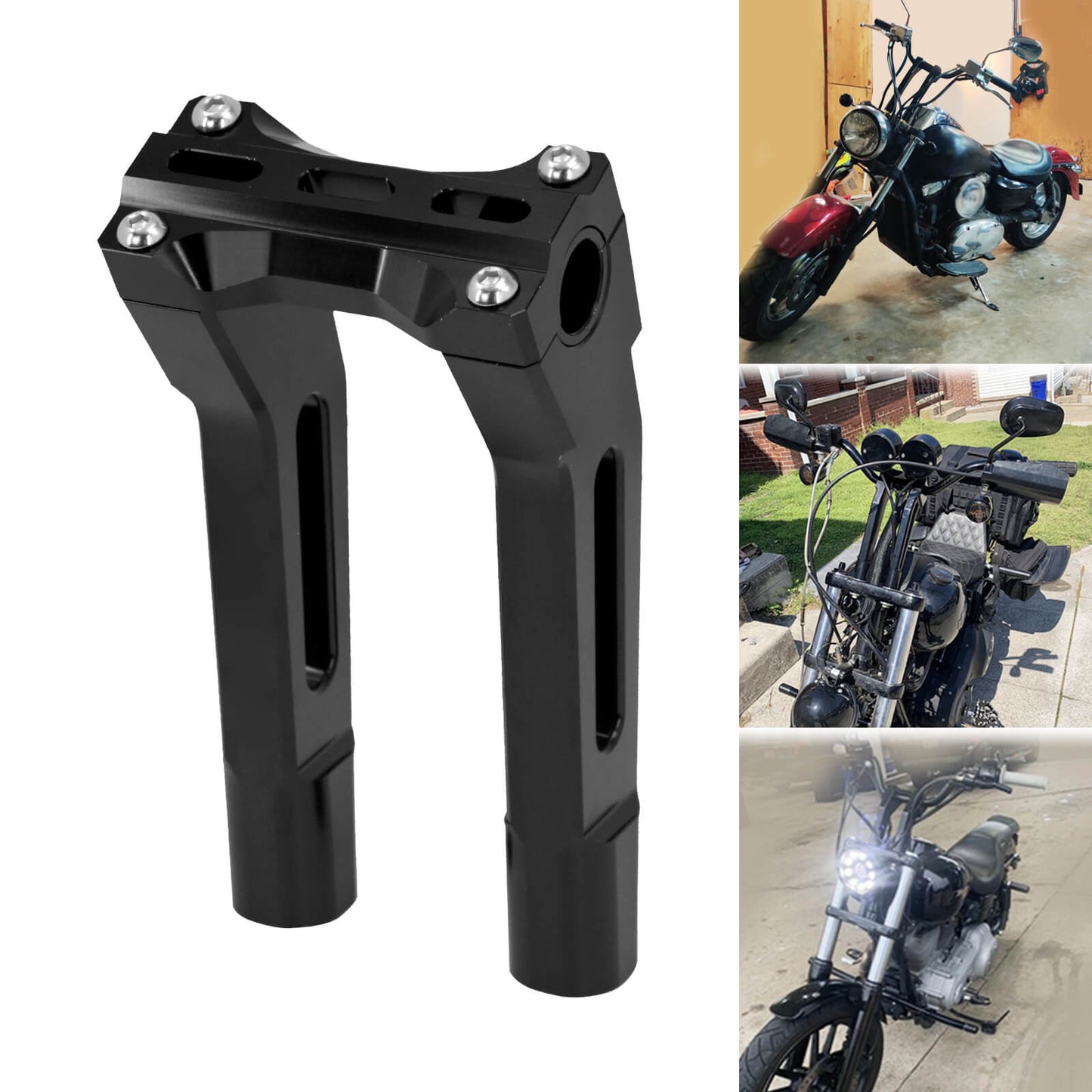 Motorcycle 10” Tall Handlebar Riser for Harley 1 inch Handlebar Dyna Softail | HCmotorku