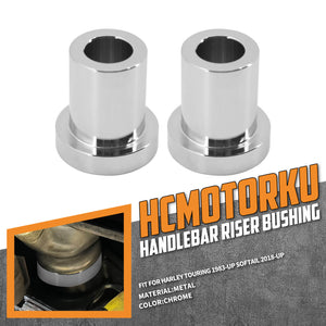 Handlebar Riser Bushings Kit Chrome Fit For Harley Touring 1983-Up Softail 2018-Up | HCmotorku