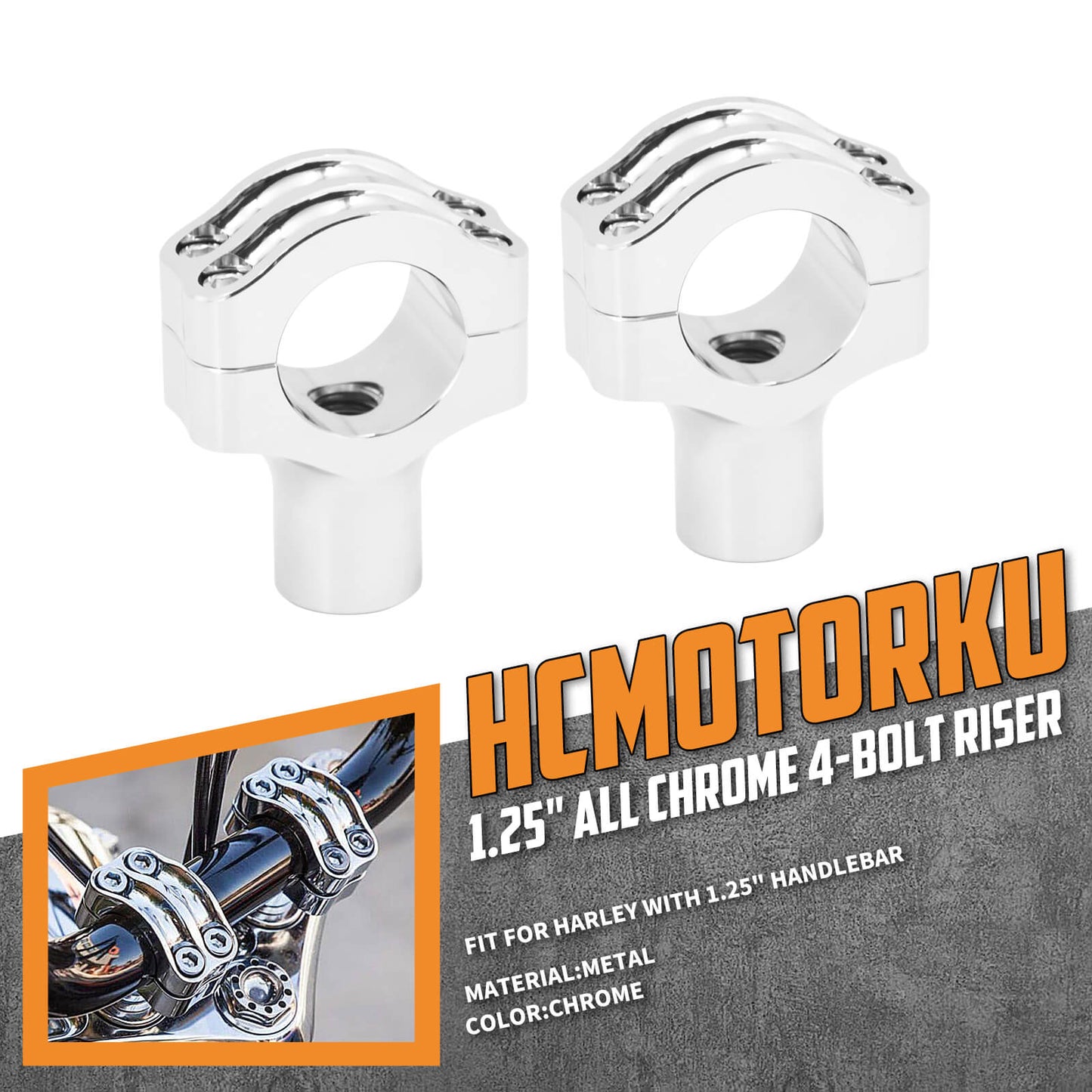 Motorcycle Handlebar Riser Clamp 1.25" 32MM Fit Harley | HCmotorku