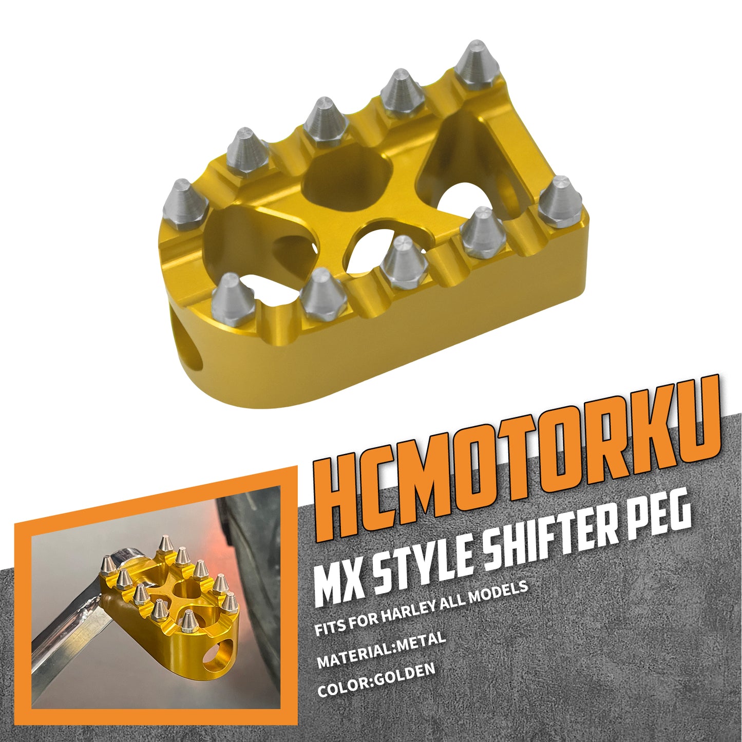 Gear Shifter Peg Brake Pegs MX Style Foot Pedal Fit For Harley | HCmotorku