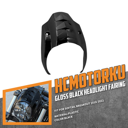 Headlight Fairing Gloss Black Fit For Harley Softail Breakout FXBRS 2018-2022 | HCmotorku
