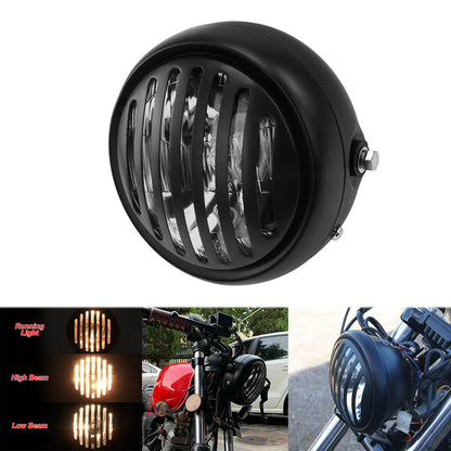 6.3" Retro Motorcycle Headlight Grill Diamond Cover For Harley Cafe Racer | HCmotorku