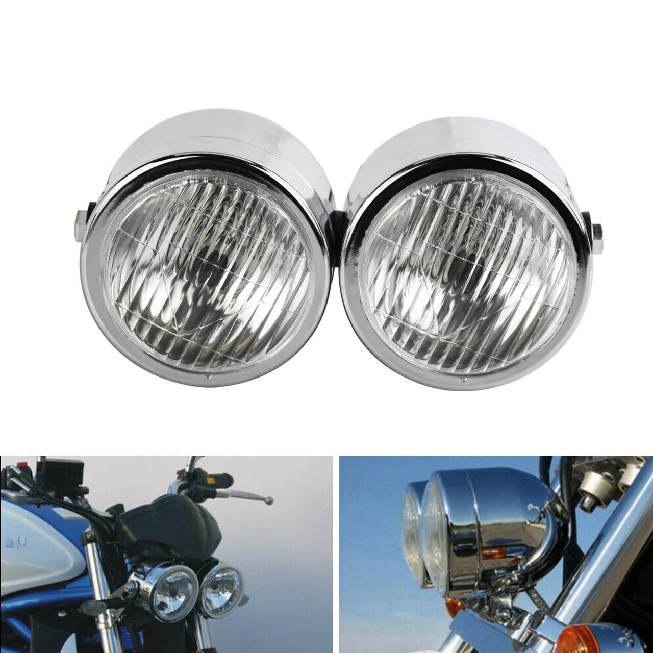 Motorcycle 3.5" Twin Dual LED Headlight | HCmotorku