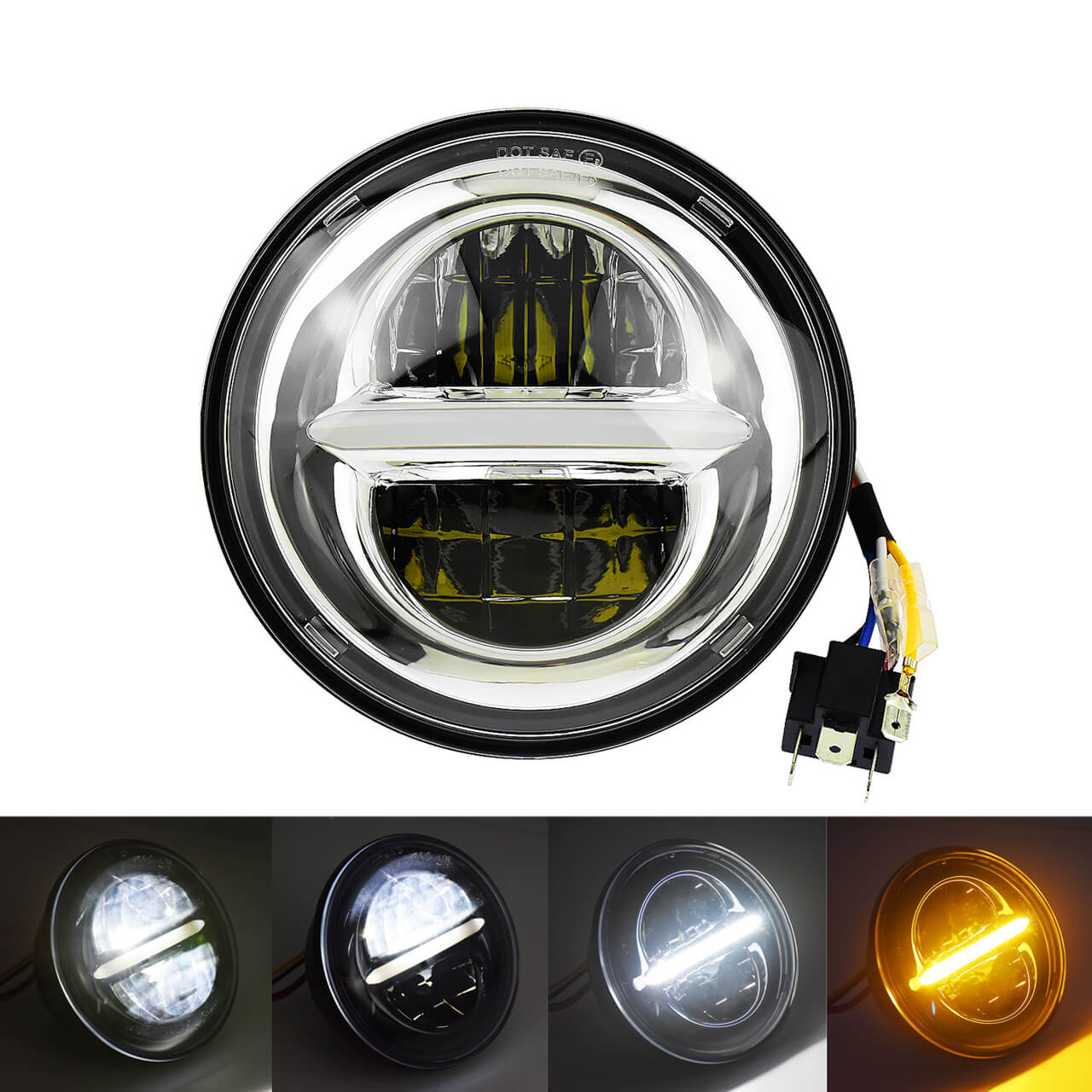 Waterproof 5.75" LED Projector Headlight | HCmotorku