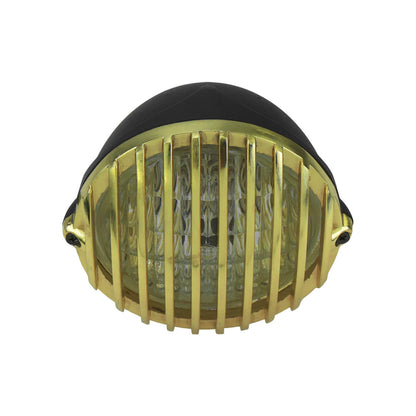 Motorcycle Headlight w/ Gold Grill Cover | HCmotorku