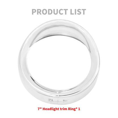 7" Headlight Bezel Trim Visor Ring Chrome Fit For Harley Touring FLHR Dyna Tri | HCmotorku