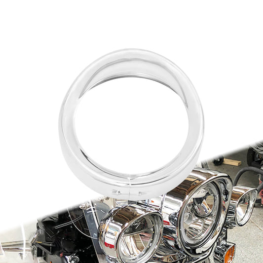 7" Headlight Bezel Trim Visor Ring Chrome Fit For Harley Touring FLHR Dyna Tri | HCmotorku