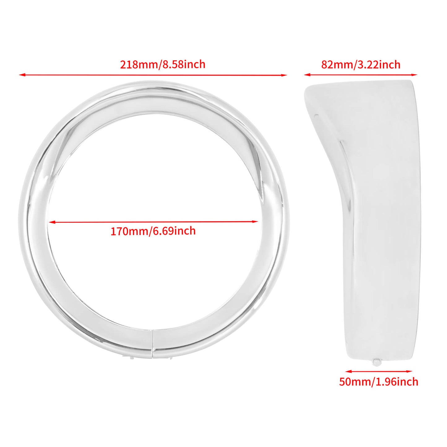 7" Headlight Bezel Trim Visor Ring Chrome Fit For Harley Touring FLHR Dyna Tri | HCmotorku