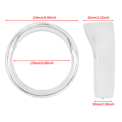 7" Headlight Bezel Trim Visor Ring Chrome Fit For Harley Touring FLHR Dyna Tri | HCmotorku