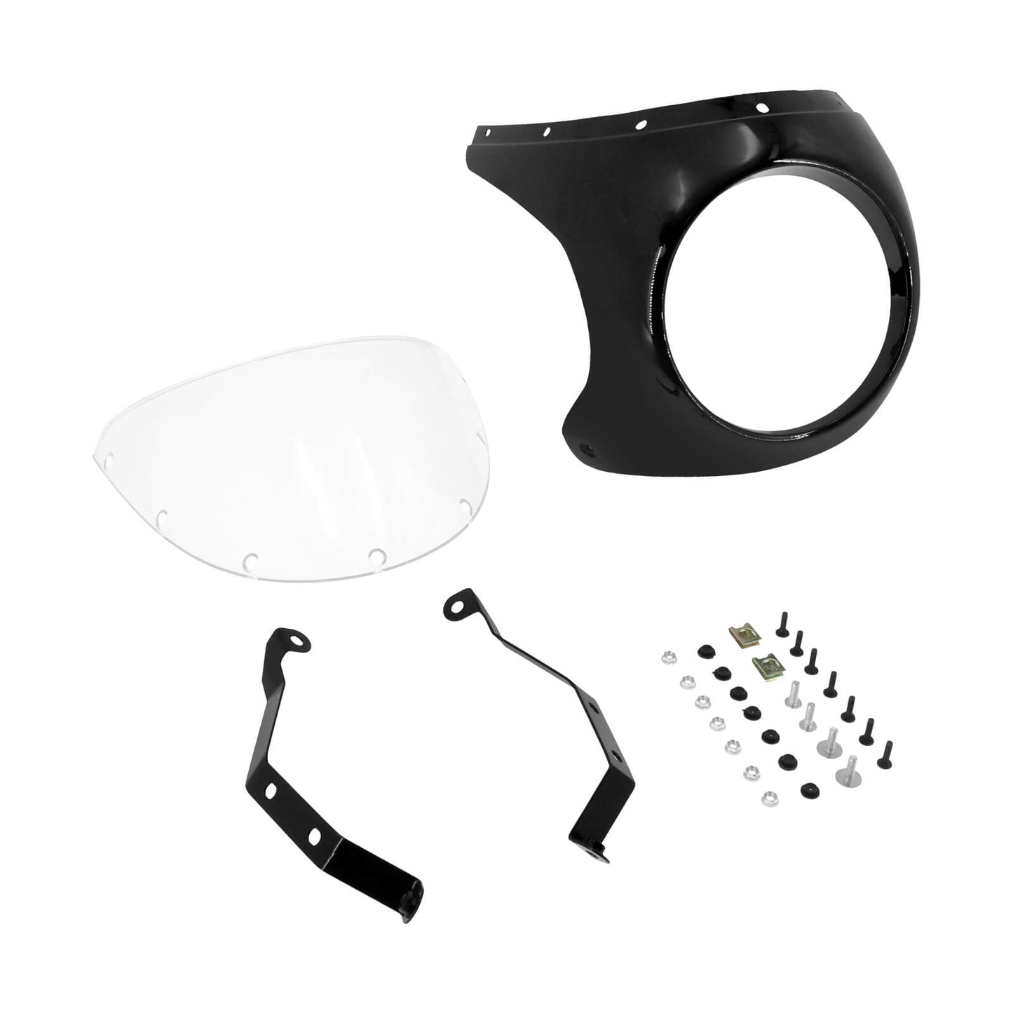 7" Headlight Fairing Screen Racer Style Universal Windshield Kit | HCmotorku