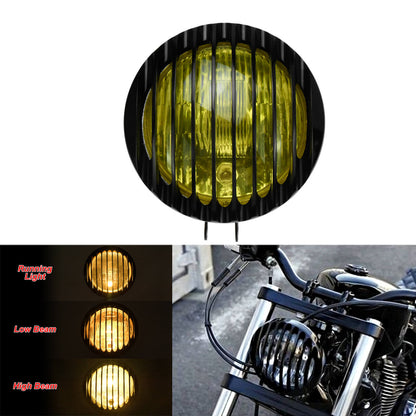 6.5" Retro Motorcycle Headlight Grill Amber Cover Fit For Harley XL Cafe Racer | HCmotorku