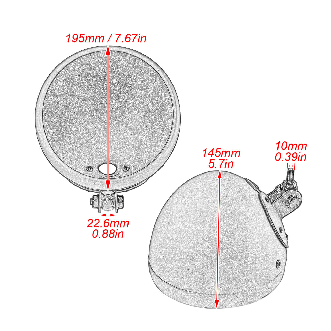 7" Motorcycle Headlight Housing for Harley Kawasaki | HCmotorku