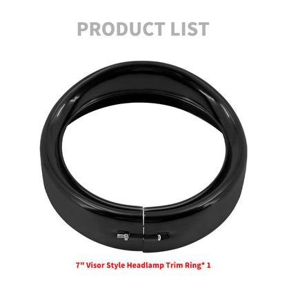 7" Headlight Head Lamp Trim Ring Bezel Visor Cover Fit For Harley Touring 2014-UP | HCmotorku